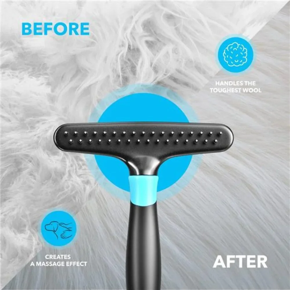 Dog rake deshedding dematting Brush Comb - Undercoat rake for Dogs, Cats, matted